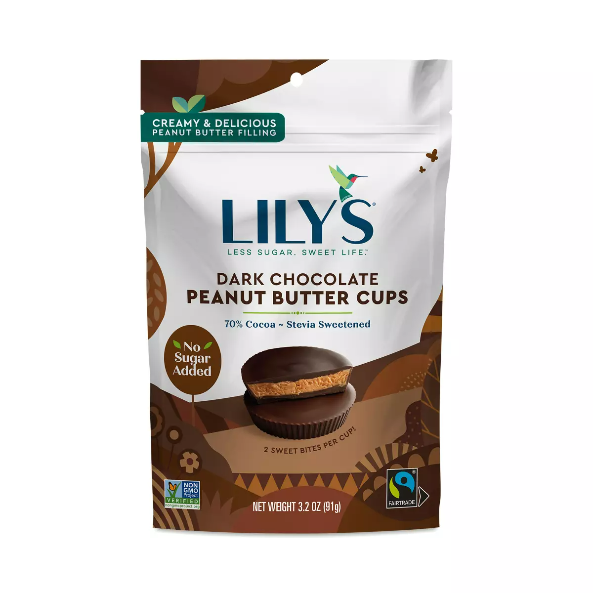 Lily's Dark Chocolate Peanut Butter Cups, 3.2 oz