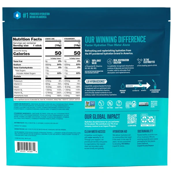 Liquid I.V. Hydration Multiplier Electrolyte Drink Mix, Variety Pack, 0.56 oz, 30 ct