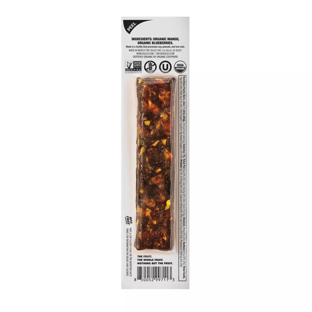 Solely Organic Mango & Blueberry Fruit Jerky, 0.8oz