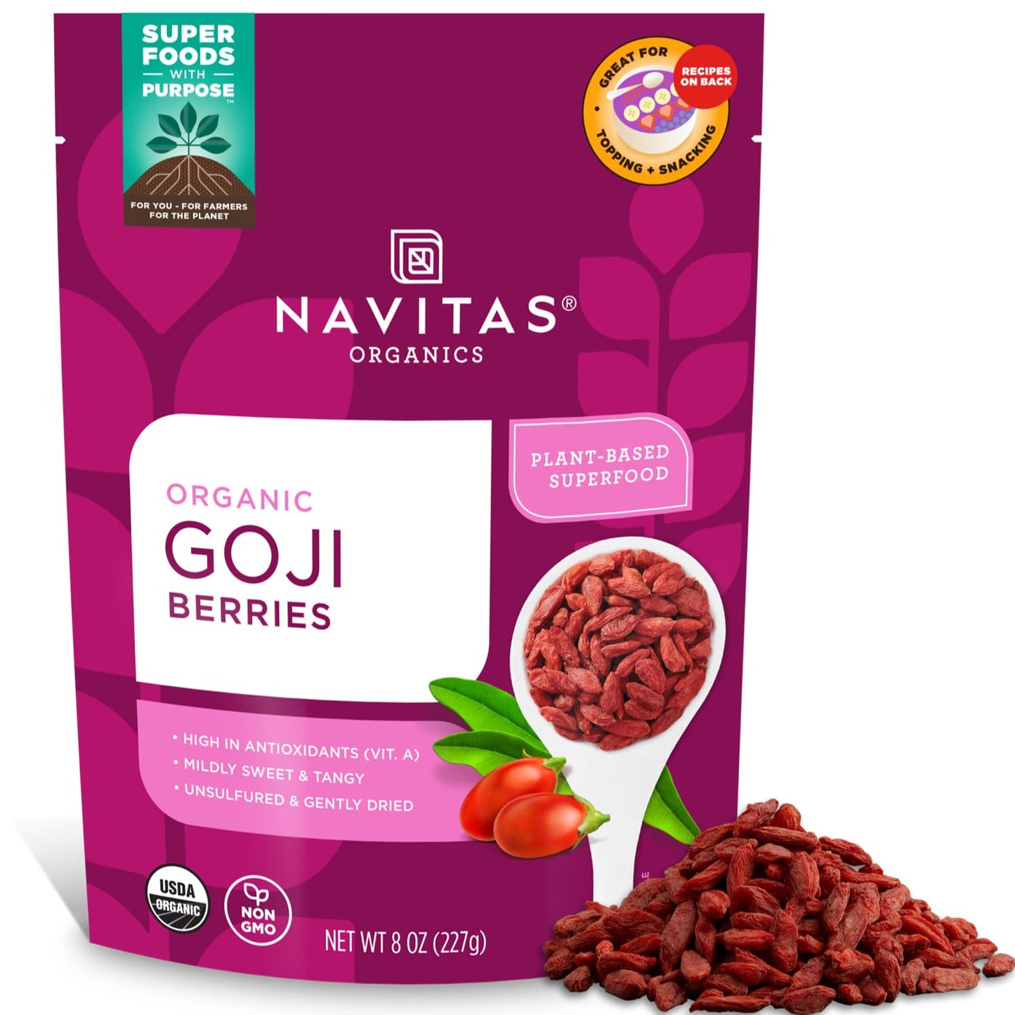 Navitas Organics Goji Berries, 8 oz.