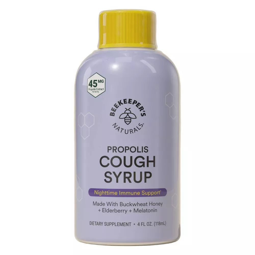 Beekeepers Naturals Night Time Propolis Cough Syrup, 4 oz