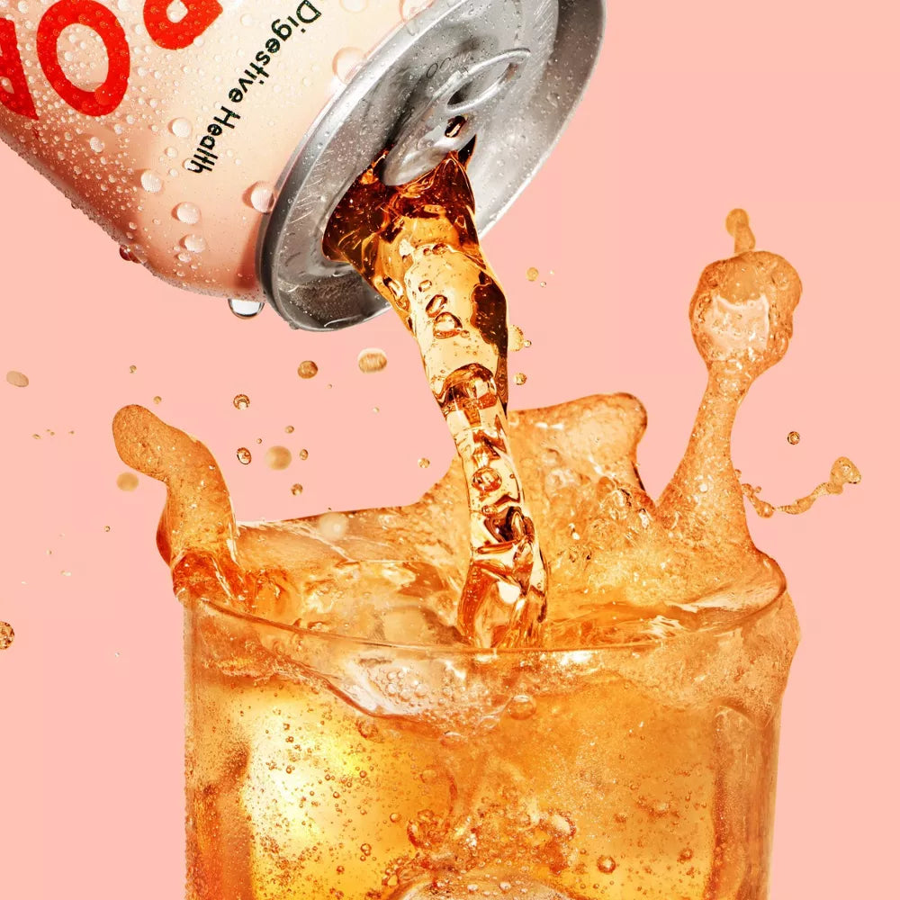 OLIPOP Strawberry Vanilla Sparkling Soda, 4 Count