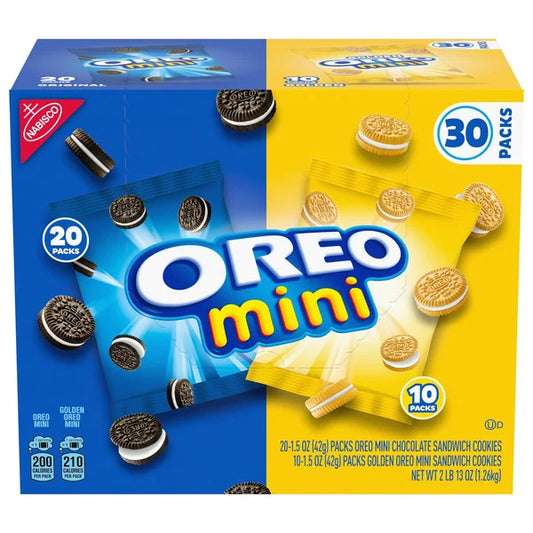 OREO Mini Chocolate Sandwich Cookies, Variety Pack, 1.5 oz, 30 ct