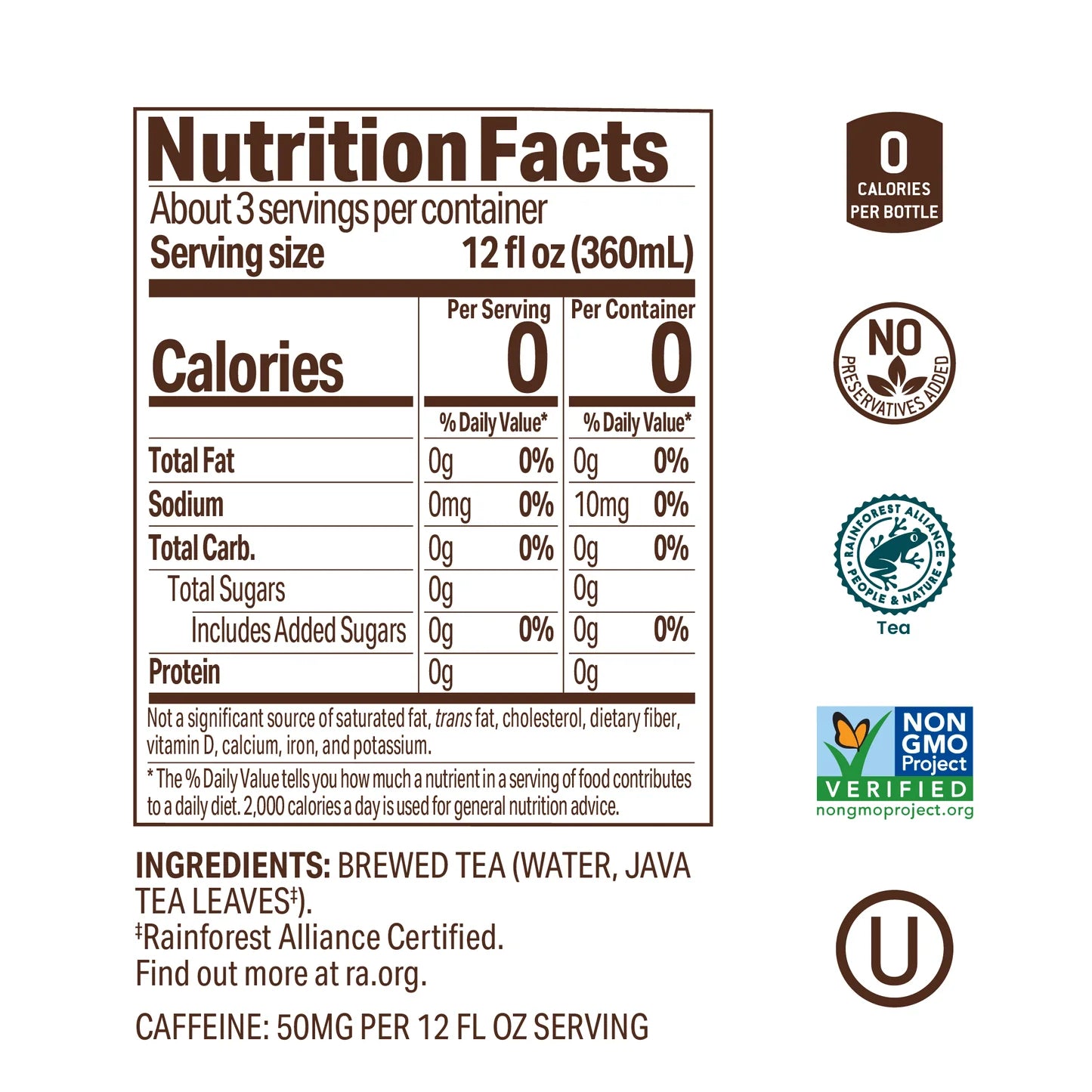 Tejava Unsweetened Original Black Tea, 1 L