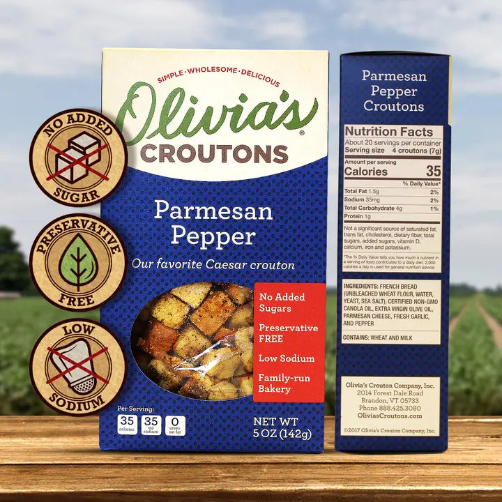 Olivia's Parmesan Pepper Croutons, 5 oz