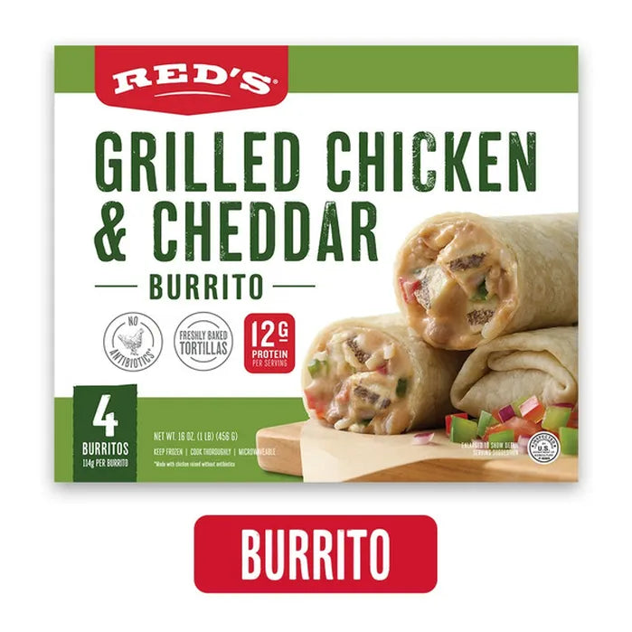Red's Burritos, Grilled Chicken & Cheddar, 4 Count
