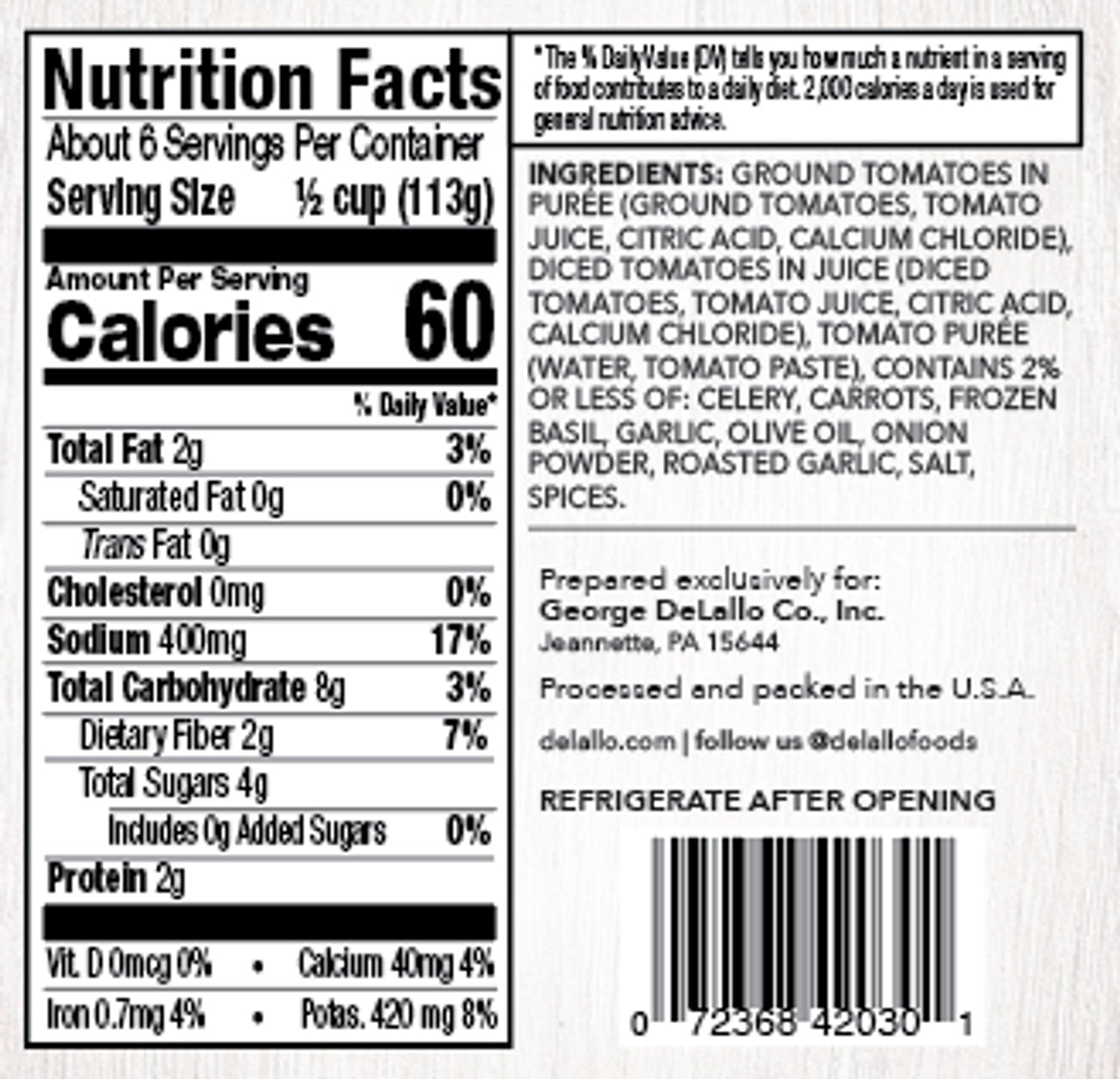 Delallo Premium Traditional Spaghetti Sauce, 24 oz