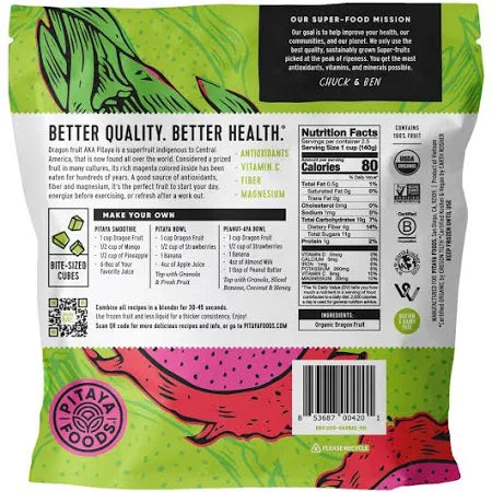Pitaya Foods Organic Bite Sized Dragon Fruit, 12 oz