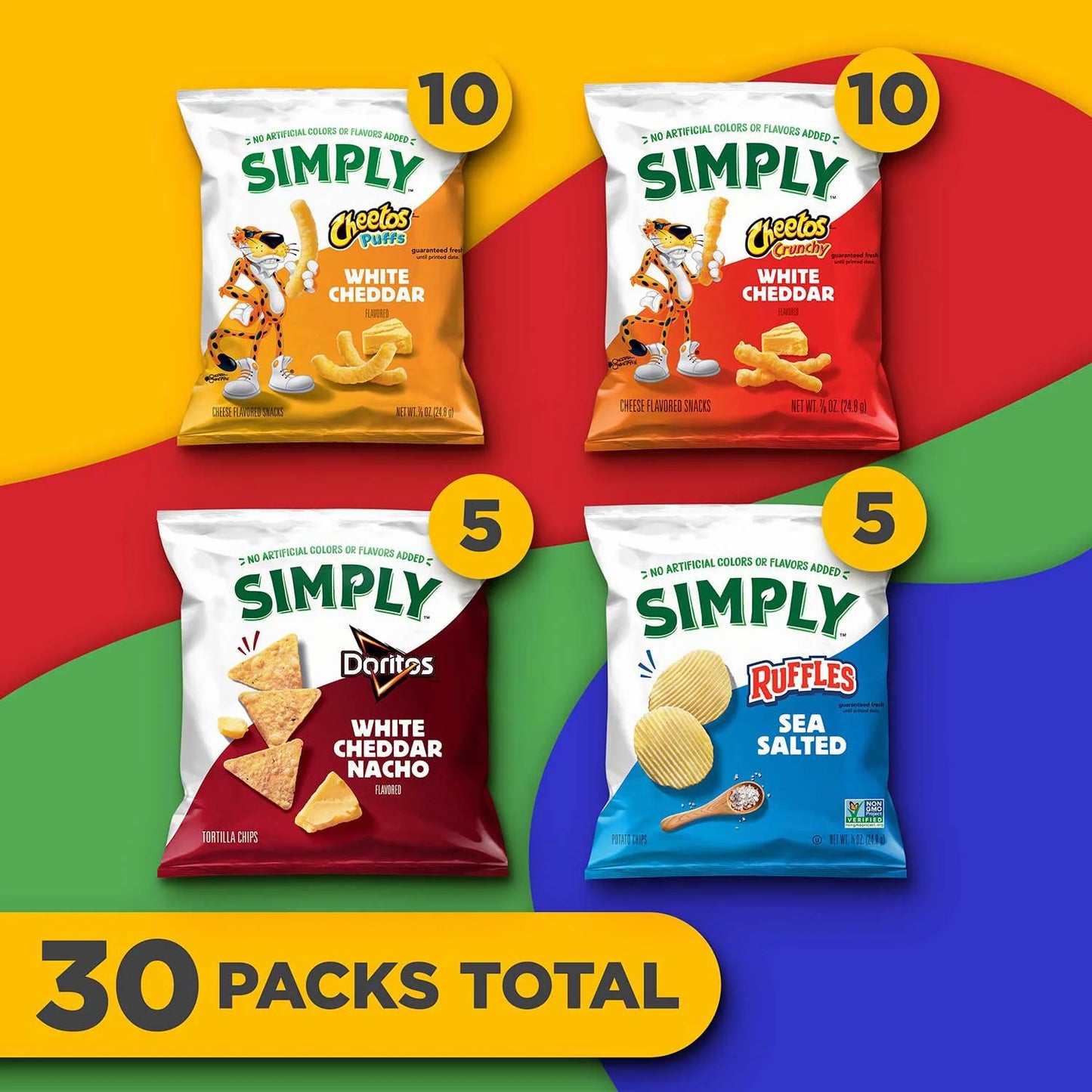Simply Frito-Lay Mix, Variety Pack, 7/8 oz, 30 ct
