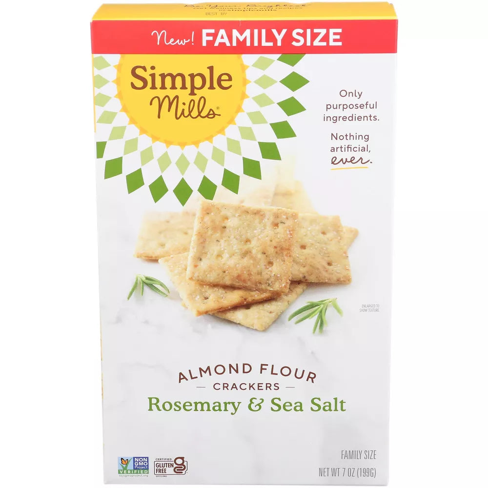 Simple Mills Almond Flour Crackers Rosemary & Sea Salt, 7 oz