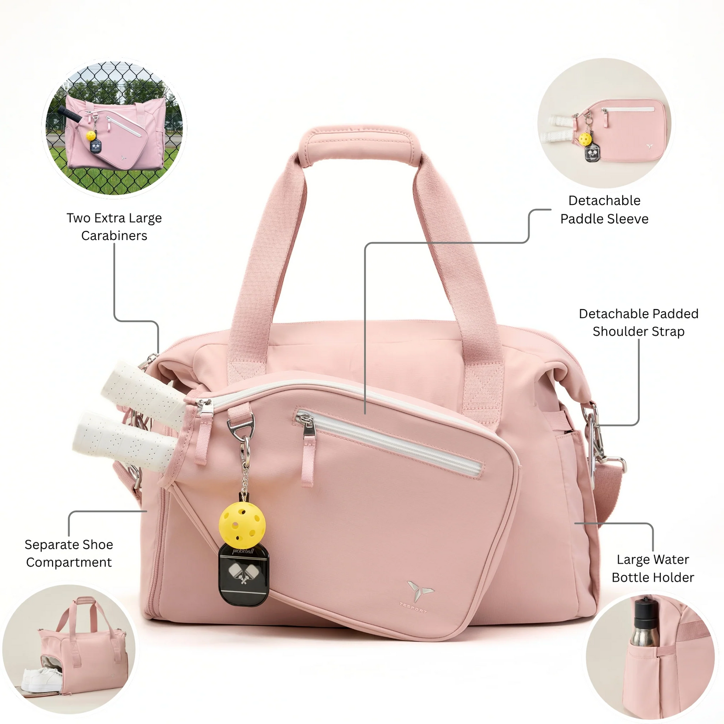 TESPORT 2-in-1 Convertible Pickleball Bag (multiple colors)