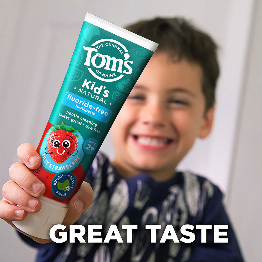 Tom's Of Maine Kid's Fluoride-Free Silly Strawberry Kid's Toothpaste, 5.1 oz