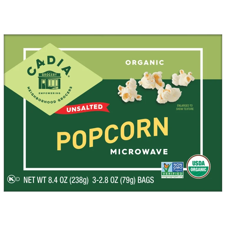 Cadia Organic Unsalted Microwave Popcorn, 3 pack, 8.4 oz