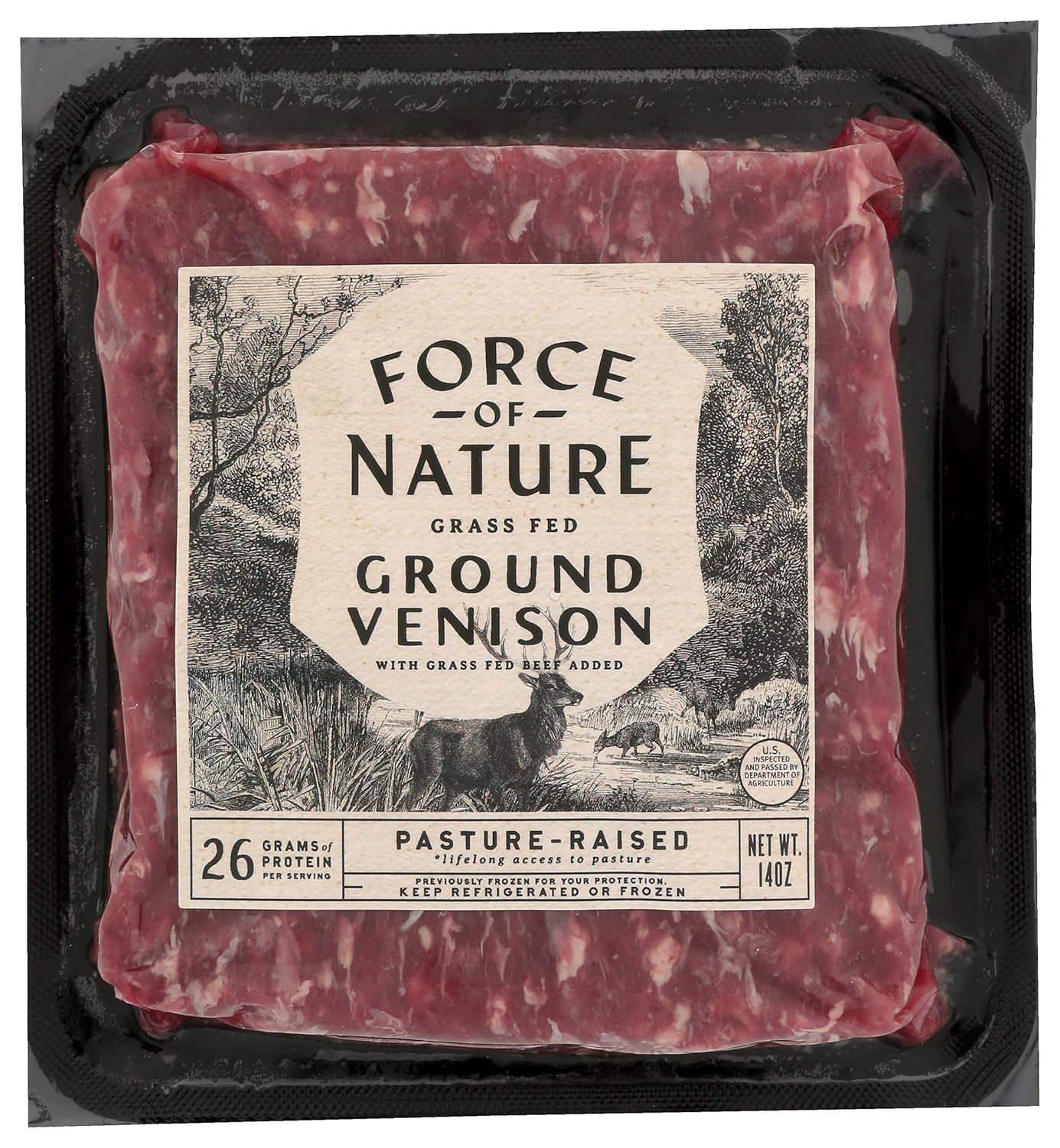 Force of Nature Grass-Fed Ground Venison, 14 oz
