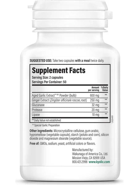 Kyolic Aged Garlic Extract Cleanse & Digestion Formula 102, 100 Count
