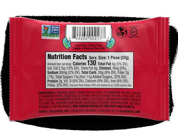 Bobo's Oat Bars Strawberry Stuff'd Oat Bites, 5 Count