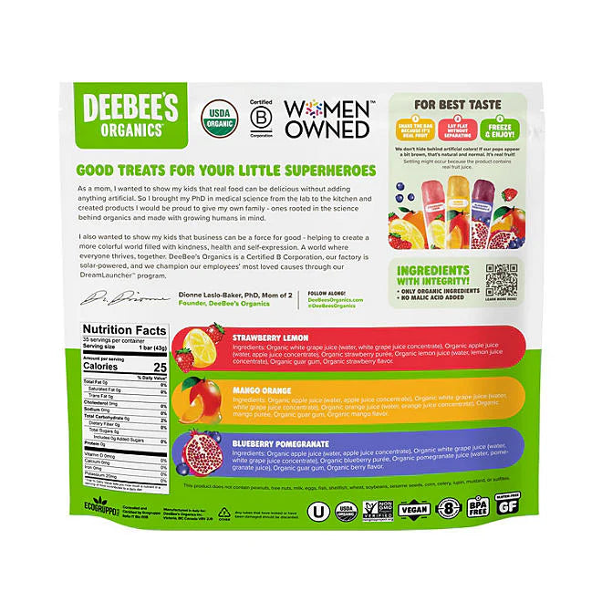 Deebee's Organic Superfruit Freezie 35 ct, 1.35 oz