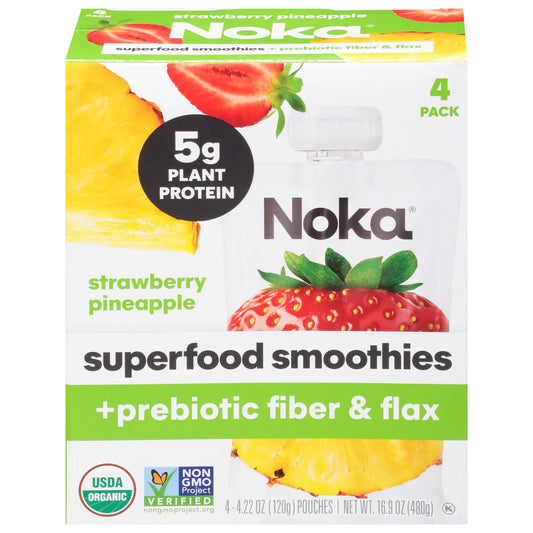 Noka Strawberry Pineapple Smoothies - 4 pack