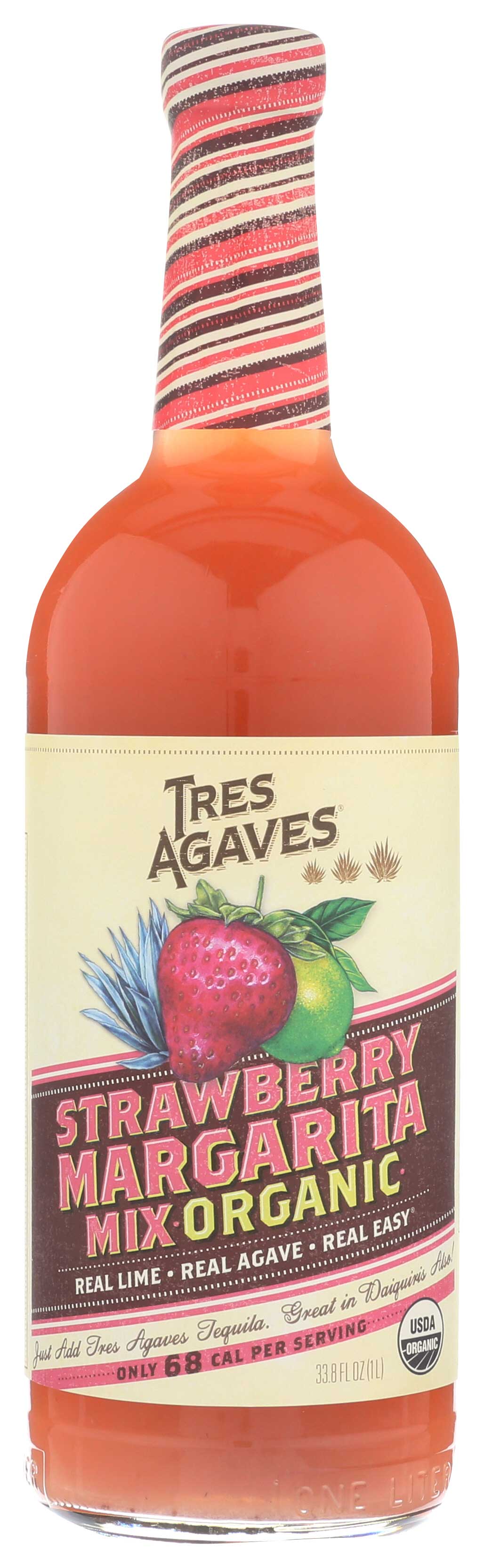 Tres Agave Organic Strawberry Margarita Mix, 1L