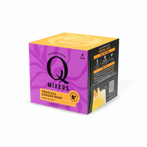 Q Tonic Beer Ginger Tropical, 4pk, 6.76 oz