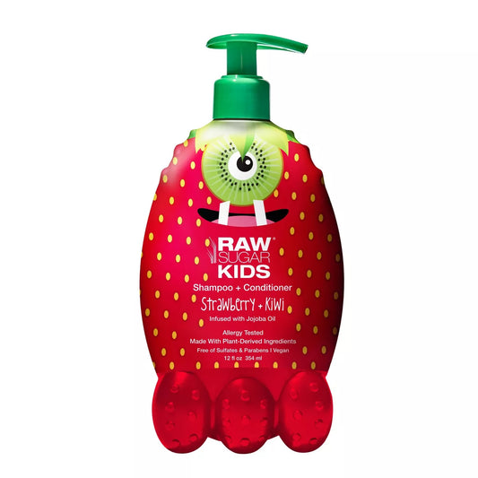 Raw Sugar Kids Shampoo & Conditioner Strawberry & Kiwi, 12 oz