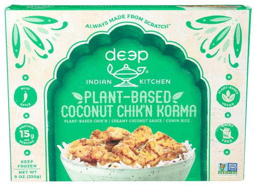 Deep Indian Kitchen Plant Based Coconut Chicken Korma, 9 oz