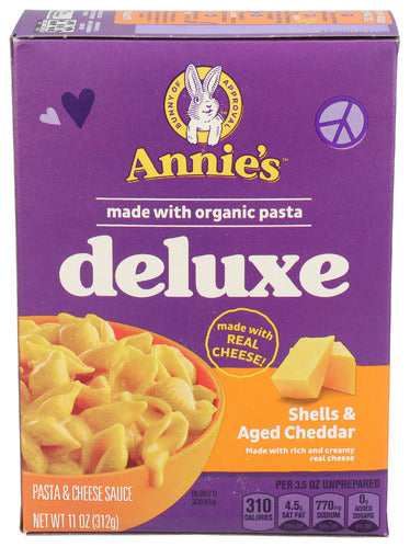 Annie's Homegrown Creamy Deluxe Shells & Real Aged Cheddar Sauce Macaroni, 11 oz