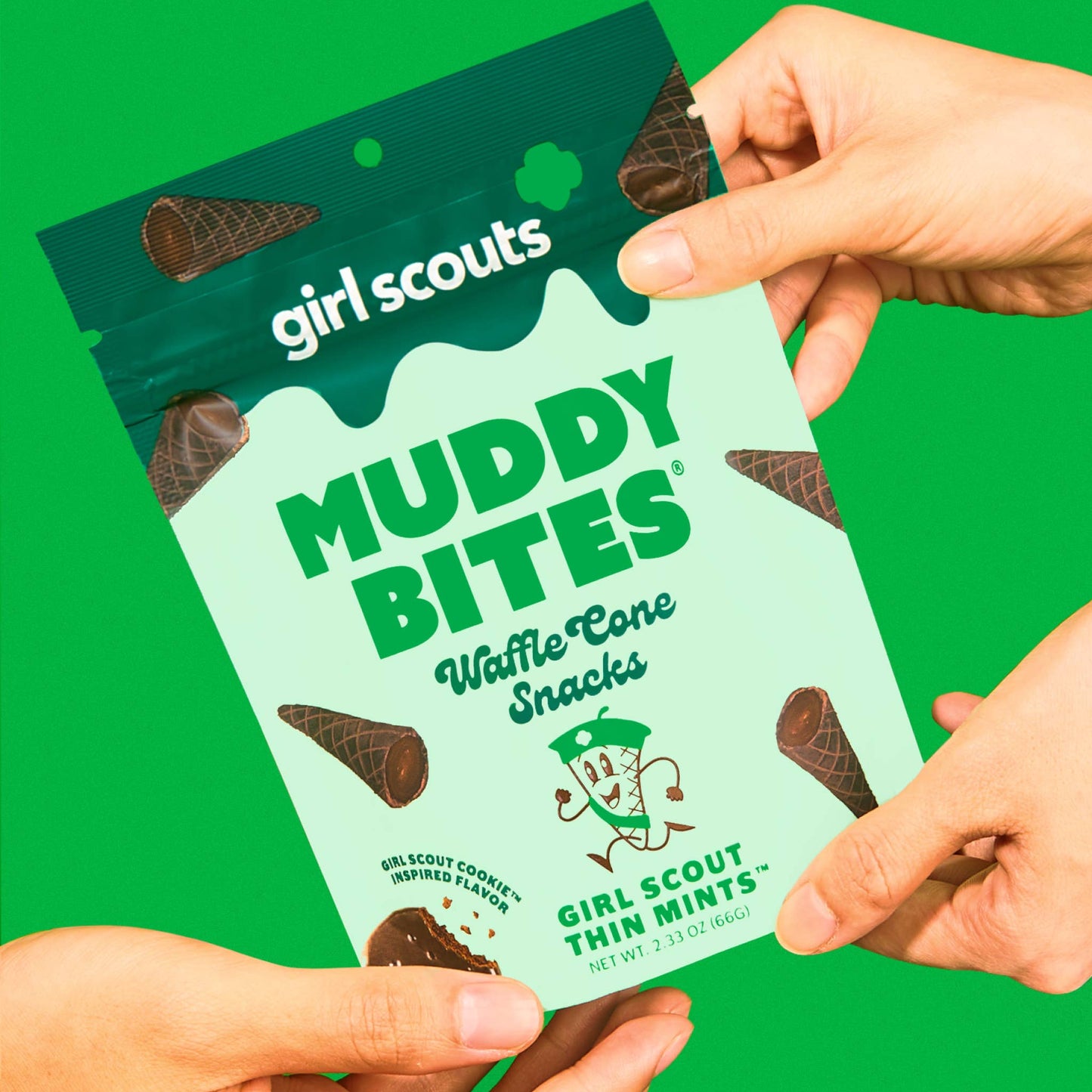 Muddy Bites Thin Mint Bite-Sized Waffle Cones Snacks, 2.33 oz