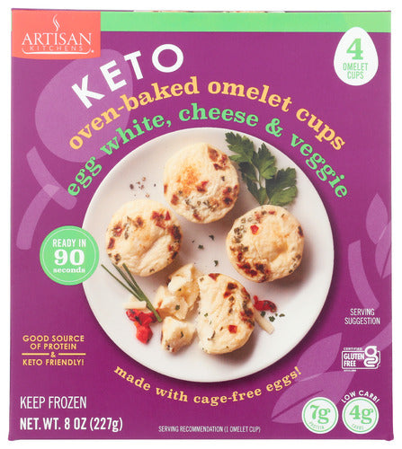 Keto Egg White, Cheese, Veggie Omelet Cups 8oz