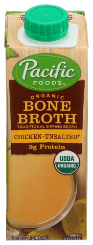 Pacific Foods Organic Unsalted Chicken Bone Broth, 8 oz