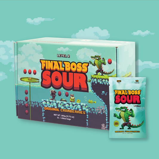 Sour Boss Level 2 Cranberries (12 pack) Dried Fruit Sour Snack