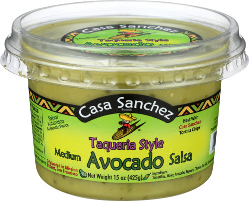 Casa Sanchez - Taqueria Style Medium Avocado Salsa, 15 oz