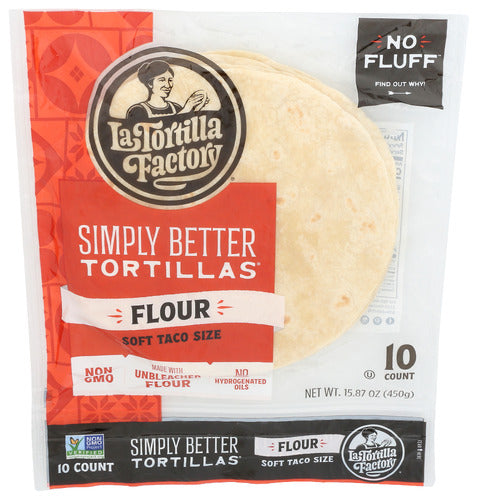 La Tortilla Factory Simply Better Flour Soft Taco Tortillas, 15.87 oz