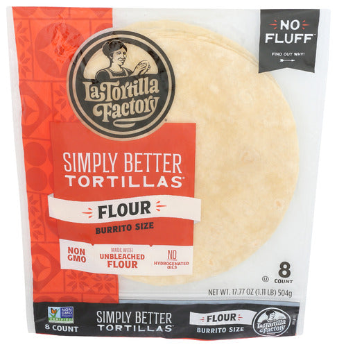 La Tortilla Factory Simply Better Flour Burrito Tortillas, 17.77 oz