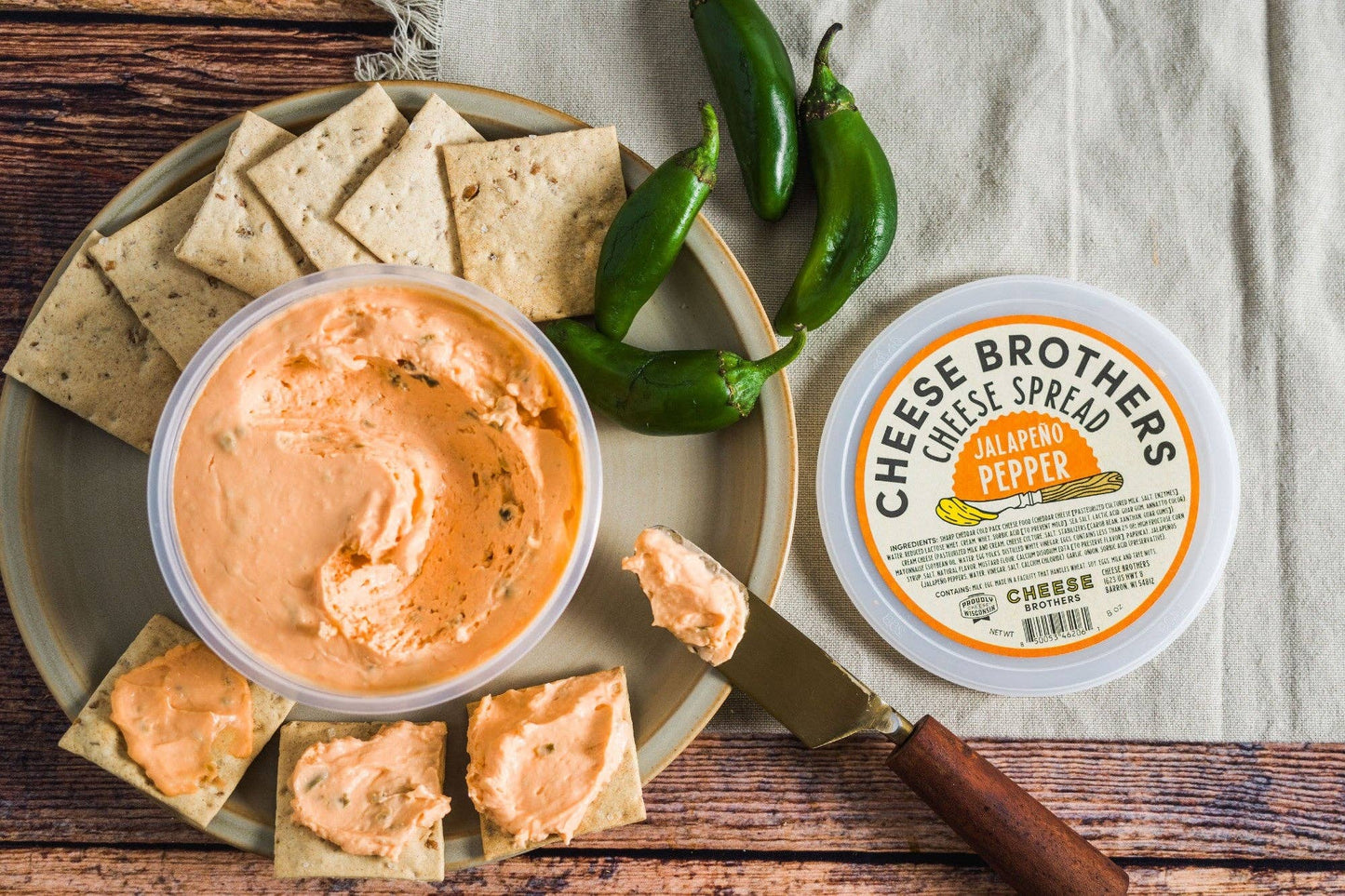 Cheese Brothers Jalapeño Pepper Cheese Spread, 5 oz