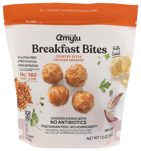 AmyLu Country Style Chicken Sausage Breakfast Bites, 12 oz