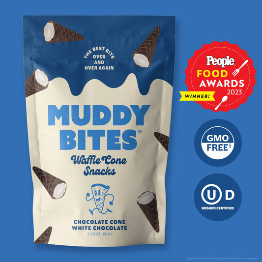 Muddy Bites Cookies 'n Cream Bite-Sized Waffle Cones Snacks, 2.33 oz