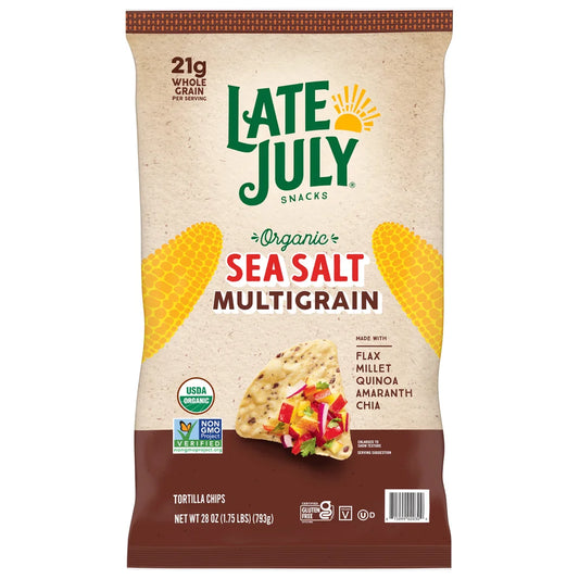 Late July Organic Sea Salt Multigrain Tortilla Chips, 28 oz