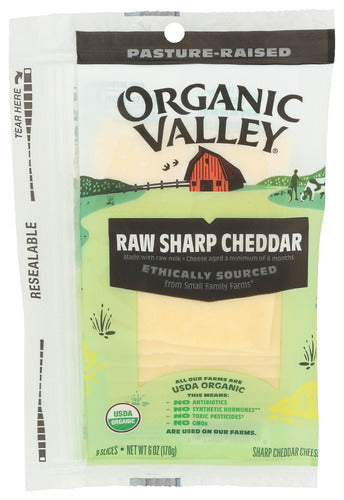 Organic Valley Organic Raw Sharp Cheddar Cheese Slices, 6 oz