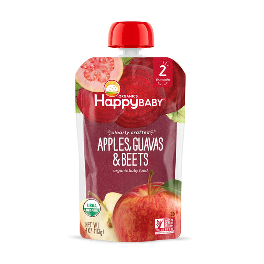 Happy Baby Apple Guava and Beet Baby Food, 4 oz