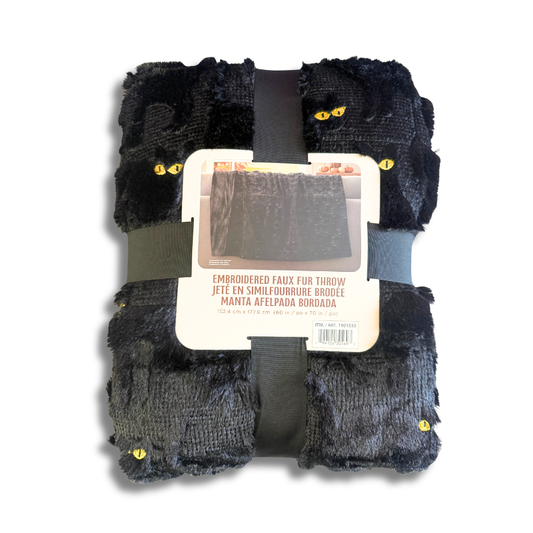 Halloween Embroidered Faux Fur 60" x 70" Throw, Assorted Colors