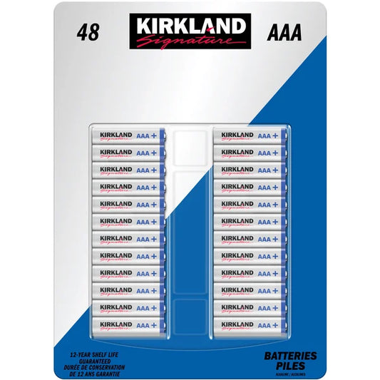 Kirkland Signature Alkaline AAA Batteries, 48 ct