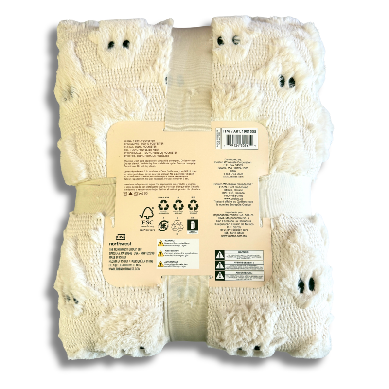 Halloween Embroidered Faux Fur 60" x 70" Throw, Assorted Colors