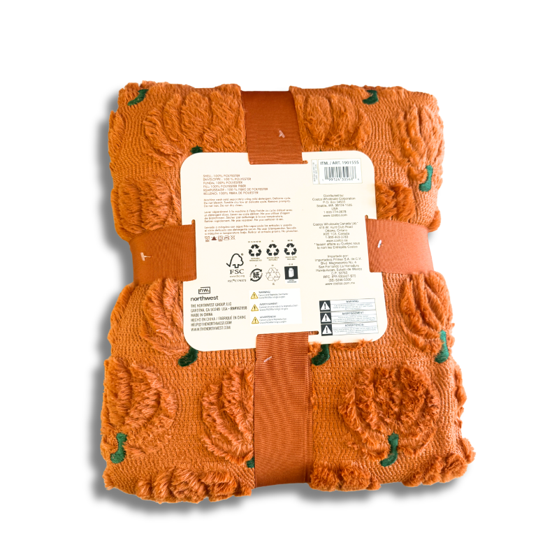 Halloween Embroidered Faux Fur 60" x 70" Throw, Assorted Colors