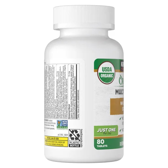 Kirkland Signature USDA Organic Multivitamin, 80 Coated Tablets