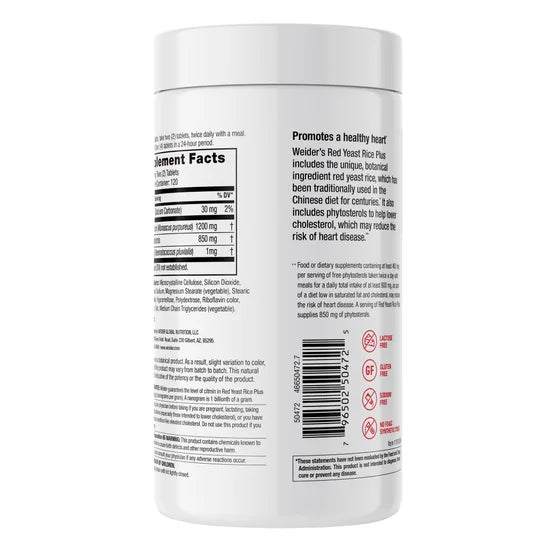 Weider Red Yeast Rice Plus 1200 mg, 240 Tablets