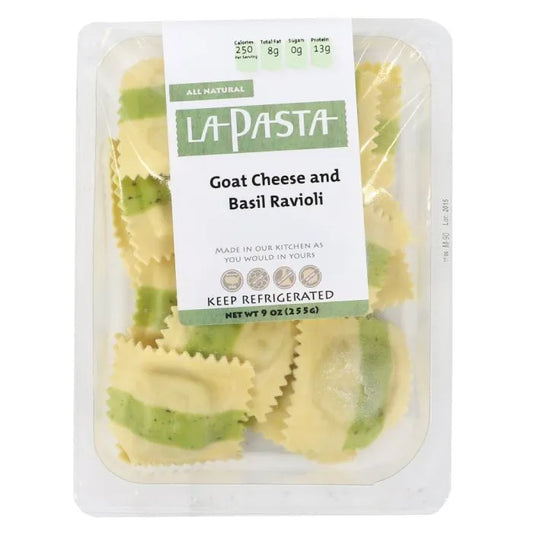 La Pasta Goat Cheese Basil Ravioli, 9 oz