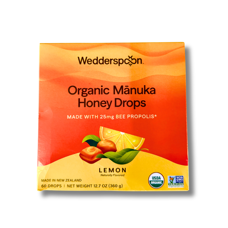 Wedderspoon Organic Manuka Honey Lemon Drops, 60-count