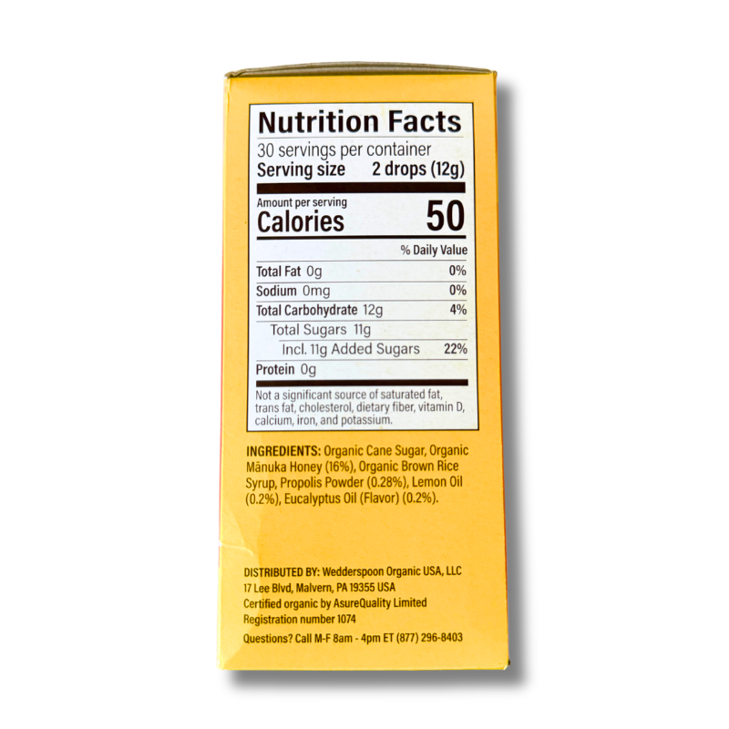 Wedderspoon Organic Manuka Honey Lemon Drops, 60-count