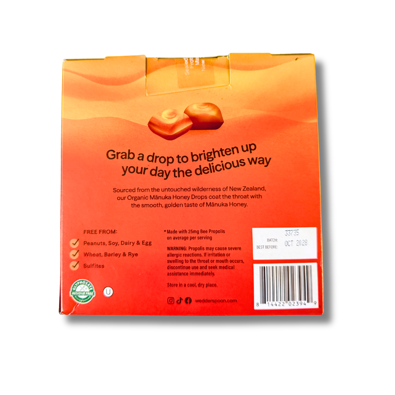 Wedderspoon Organic Manuka Honey Lemon Drops, 60-count